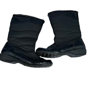 Sporto Agatha Women Black Puffer Faux Fur Trim Cold Weather Winter Boots 8 1/2M